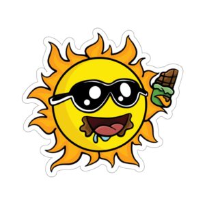Cool Chocolate-Eating Sun - Kiss Cut Stickers